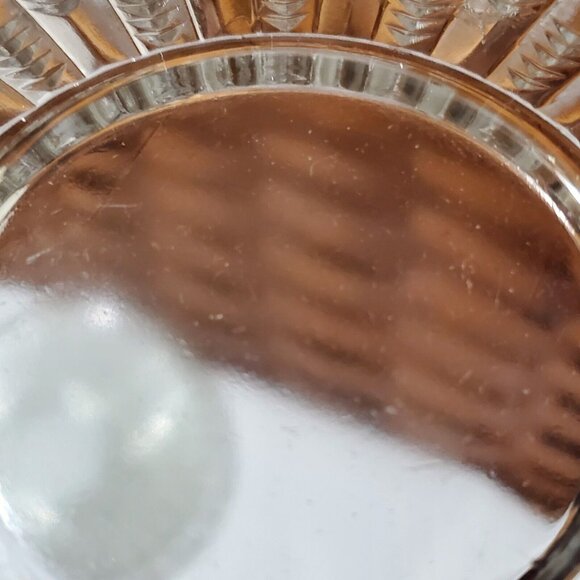 4 Early American Ribbed Glass Dessert Plates 6" Vintage EAPG Slash Ribs Clear Gl - Picture 8 of 10